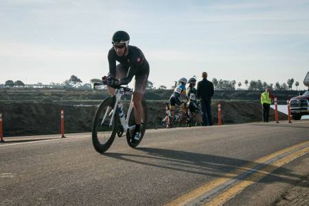 Cruising into the wind on the Fiesta Island TT course.